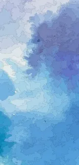 Abstract blue gradient wallpaper with watercolor textures.