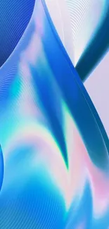 Abstract blue gradient wallpaper with fluid curves and modern design.