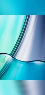 Abstract blue gradient wallpaper with fluid wave design and sleek lines.