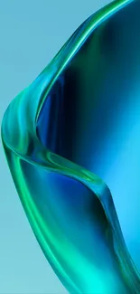 Abstract wallpaper with blue and green swirling design, ideal for mobile.