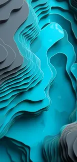 Abstract wallpaper with layered blue designs