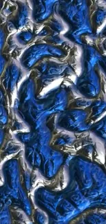 Abstract blue metallic art wallpaper for mobile phones.