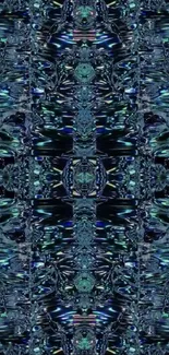 Intricate abstract blue pattern wallpaper for mobile.