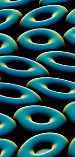 Abstract wallpaper of overlapping blue rings.