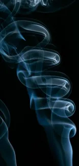 Abstract blue smoke on a black background, creating a mysterious design.