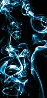 Abstract blue smoke on a dark background.