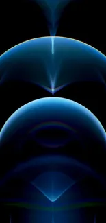 Abstract blue spheres with glowing layers on a dark background.