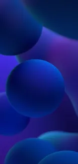 Abstract blue spheres with gradients on a mobile wallpaper.