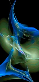 Abstract blue swirl art wallpaper with fluid design.