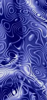 Abstract blue swirl pattern wallpaper with fluid shapes.