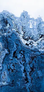 Abstract blue water mobile wallpaper with textured patterns.