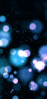 Abstract bokeh blue and purple mobile wallpaper.