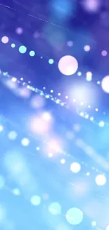 Vibrant abstract bokeh blue wallpaper with luminous circles.