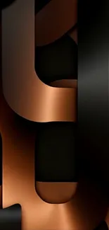 Abstract bronze and black wallpaper for mobile phone.