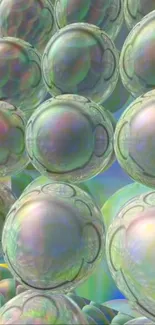 Abstract iridescent bubbles mobile wallpaper.