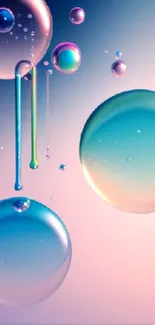 Abstract bubbles in vibrant colors float gracefully.