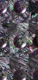 Abstract chromatic spheres with textured detail.