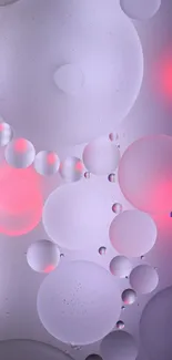 Abstract wallpaper with violet circles and red accents.