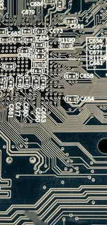 Intricate abstract circuit board design wallpaper for mobile.