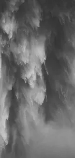 Monochrome abstract cloud texture wallpaper for mobile.