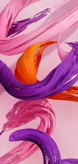 Vibrant abstract brush strokes in pink, purple, and orange hues.