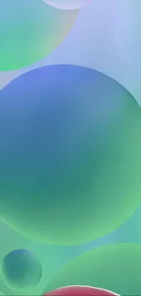 Abstract colorful bubbles on mobile wallpaper.