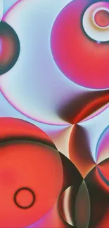 Abstract colorful circles creating a vibrant design for mobile wallpaper.