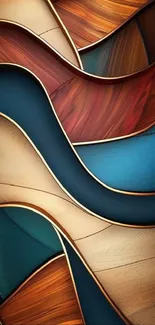 Abstract colorful wallpaper with swirls of teal, brown, and beige tones.