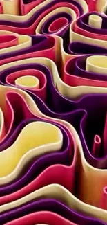 Colorful abstract waves with pink and purple hues creating a vibrant design.