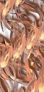 Abstract copper swirl design in mobile wallpaper art.