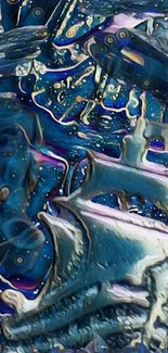 Abstract cosmic dream wallpaper with swirling blues and textures.