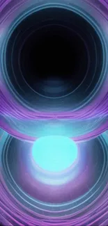 Abstract cosmic vortex wallpaper in vibrant purples and blues.