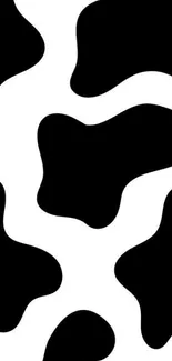 Black and white cow print abstract wallpaper.