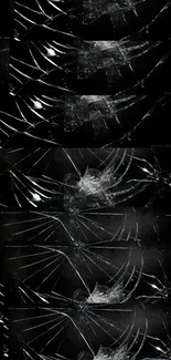 Abstract crackled glass design on a black background.