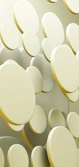 Cream-colored 3D circles abstract wallpaper for mobile screen.