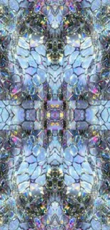 Abstract crystal pattern wallpaper in vibrant colors for mobile phones.