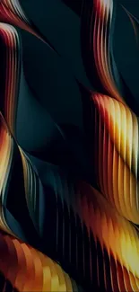 Abstract dark wallpaper with vibrant curves.