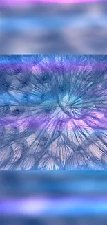 Abstract dandelion wallpaper with blue and purple hues.