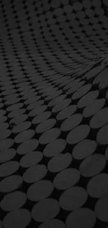 Abstract dark wallpaper with grey circles in 3D wave.