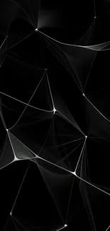 Abstract geometric wallpaper in black with dynamic, intertwining lines.