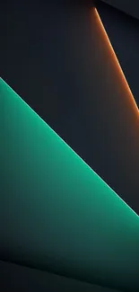 Abstract mobile wallpaper with teal and orange gradient lines.