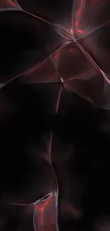 Abstract dark red design with dynamic shapes and deep hues.