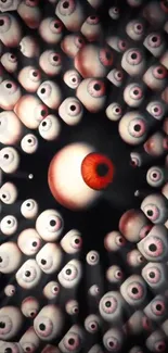 Abstract art wallpaper with eyeball pattern