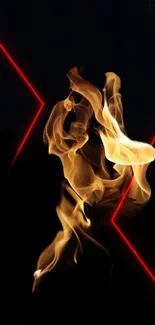 Abstract fire with red lines wallpaper for mobile device.