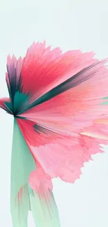 Abstract pink and teal floral mobile wallpaper.