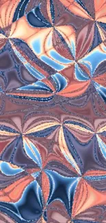 An abstract floral pattern with vibrant colors.