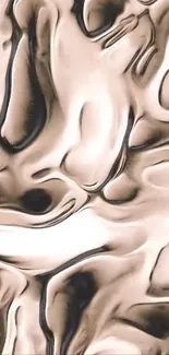Abstract beige and black fluid marble design