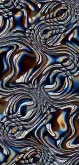 Abstract fluid pattern with wavy blue and gray textures.