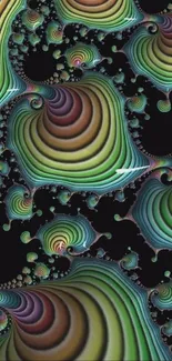 Abstract fractal art with colorful patterns.