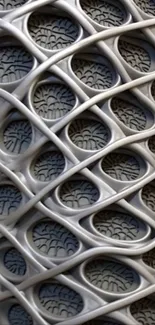 Abstract 3D geometric pattern in gray tones.